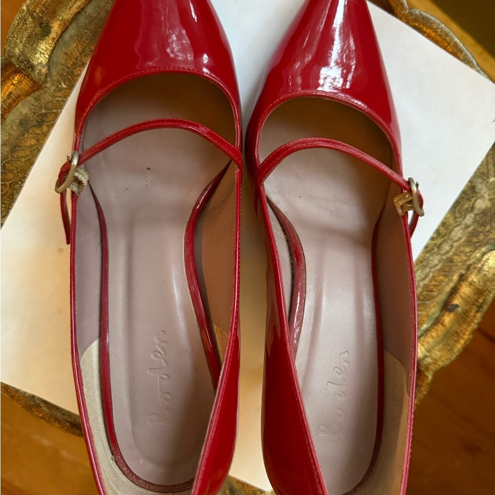 Boden Red Patent Mary Jane Pointed-Toe Heels - Picture 2 of 9